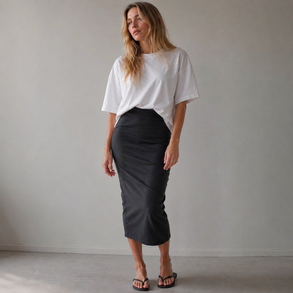 Lululemon Black Pull On Midi Athleisure Skirt Softstreme Sz 6
